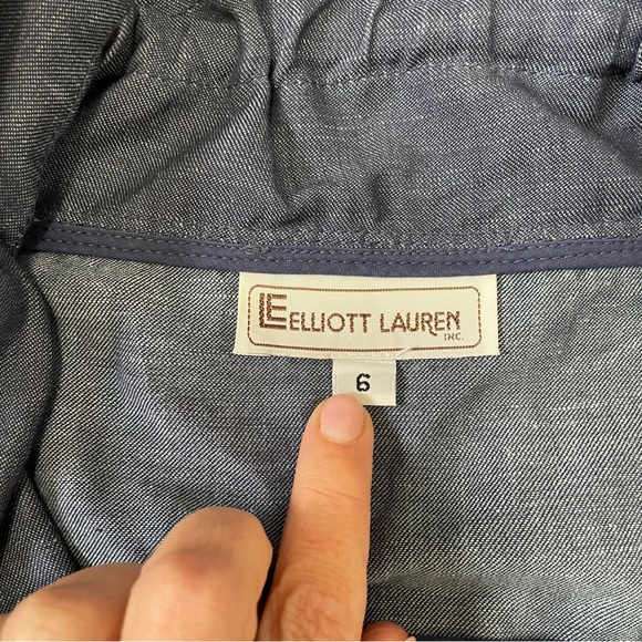 Elliott Lauren Chambray Ladies Blue Jacket Size 6 - Picture 4 of 9